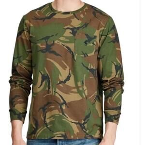 NEW RALPH LAUREN POLO CAMOUFLAGE/CAMO T SHIRT LONG SLEEVE CREW POCKET PONY XL